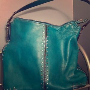 Michael Kors hobo.  Turquoise leather.  Sold